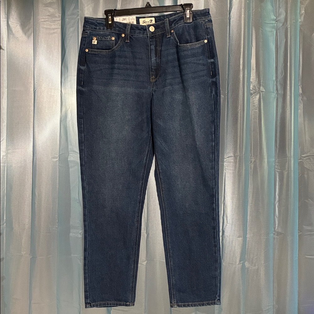 Seven7 Dark Blue Straight Leg Jeans